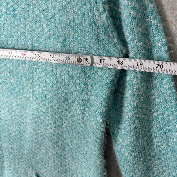 Angel Eye‎ Sweater Small Blue Waffle Tunic Pocket Smock Fuzzy Career Lounge Long - Picture 7 of 10